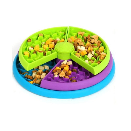 3-in-1 Slow Feeder Dog & Cat Bowl – Anti-Choke Interactive Puzzle Feeding Bowl