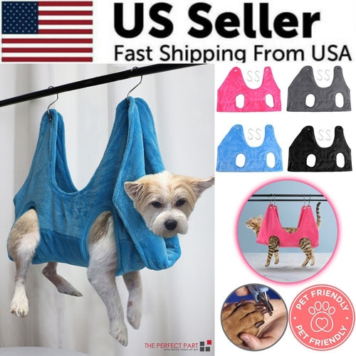 Pet Grooming Hammock Harness – Breathable Hanging Restraint Bag for Dogs & Cats