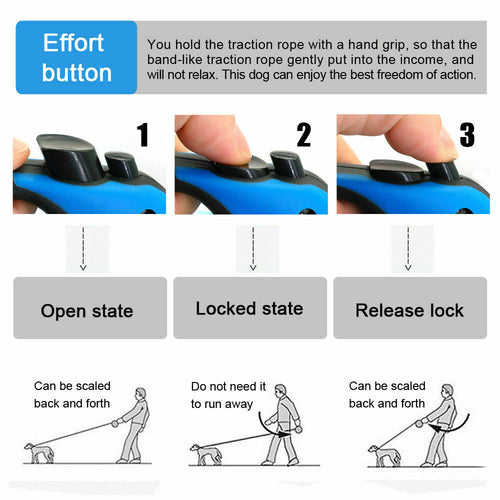 Retractable Dog Leash 16.5FT – Automatic Extending Lead for Dogs of All Sizes