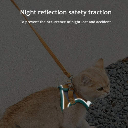Escape-Proof Cat Harness & Leash Set – Reflective Adjustable Vest for Outdoor Walks