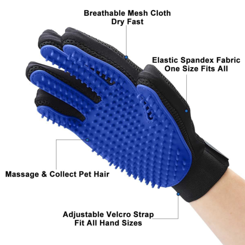 Pet Hair Remover Grooming Gloves – Deshedding Brush Mitt for Dogs & Cats