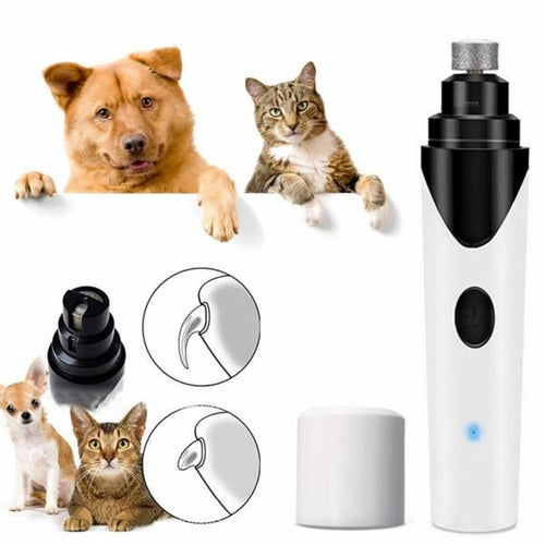 Rechargeable Dog Nail Grinder – Quiet Electric Pet Nail Trimmer for Dogs & Cats