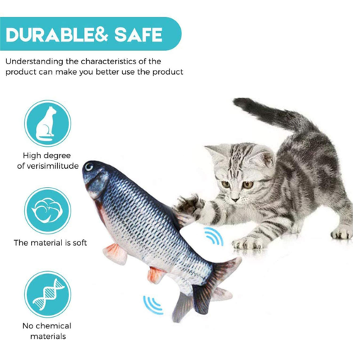 Electronic Floppy Fish Cat Toy – Realistic Moving Fish Toy for Indoor Cats
