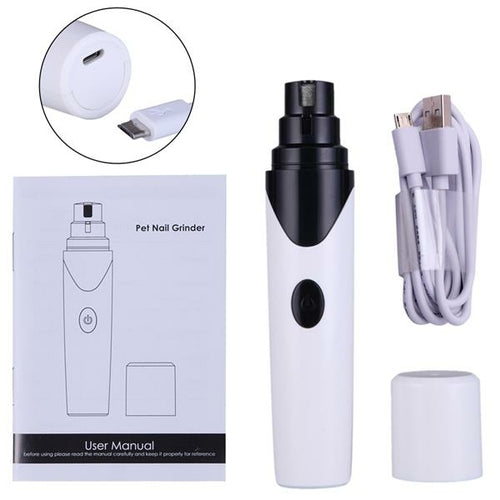 Rechargeable Dog Nail Grinder – Quiet Electric Pet Nail Trimmer for Dogs & Cats