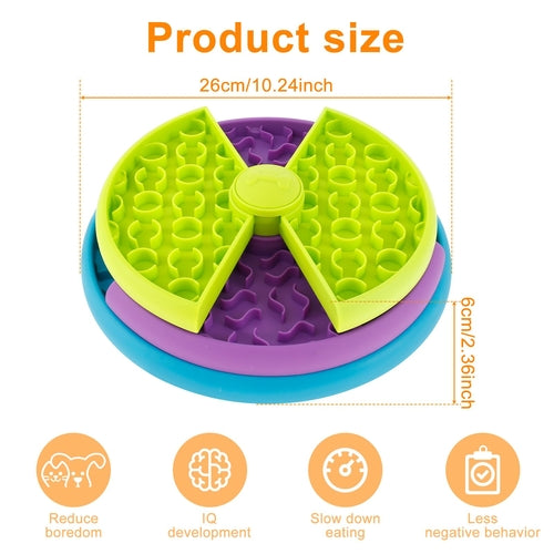 3-in-1 Slow Feeder Dog & Cat Bowl – Anti-Choke Interactive Puzzle Feeding Bowl