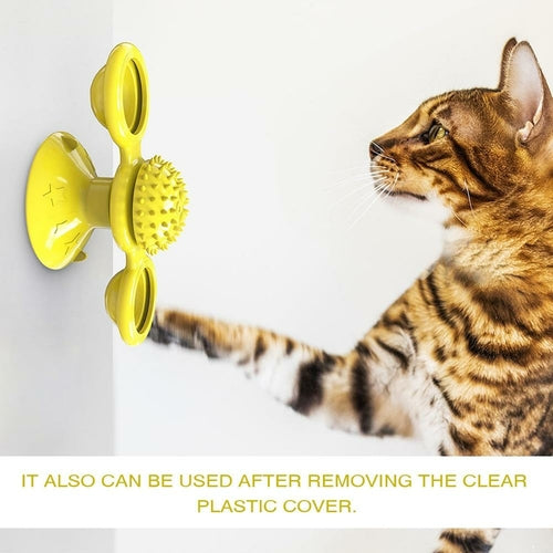 Interactive LED Spinning Ball Cat Toy – Suction Cup Windmill for Indoor Cats