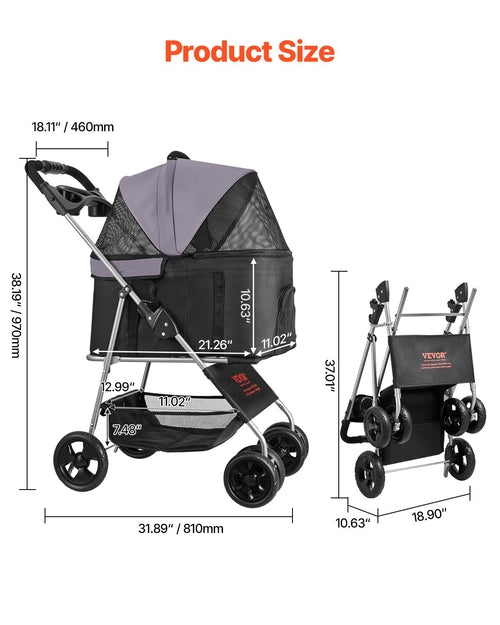 Foldable Pet Stroller for Dogs and Cats
