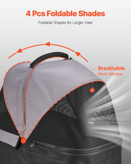 Foldable Pet Stroller for Dogs and Cats