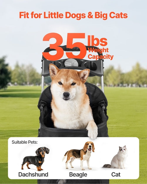 Foldable Pet Stroller for Dogs and Cats