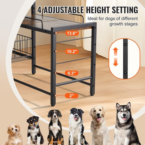 Elevated Pet Feeding Station with Storage