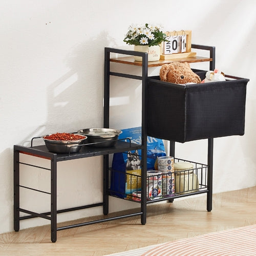 Elevated Pet Feeding Station with Storage